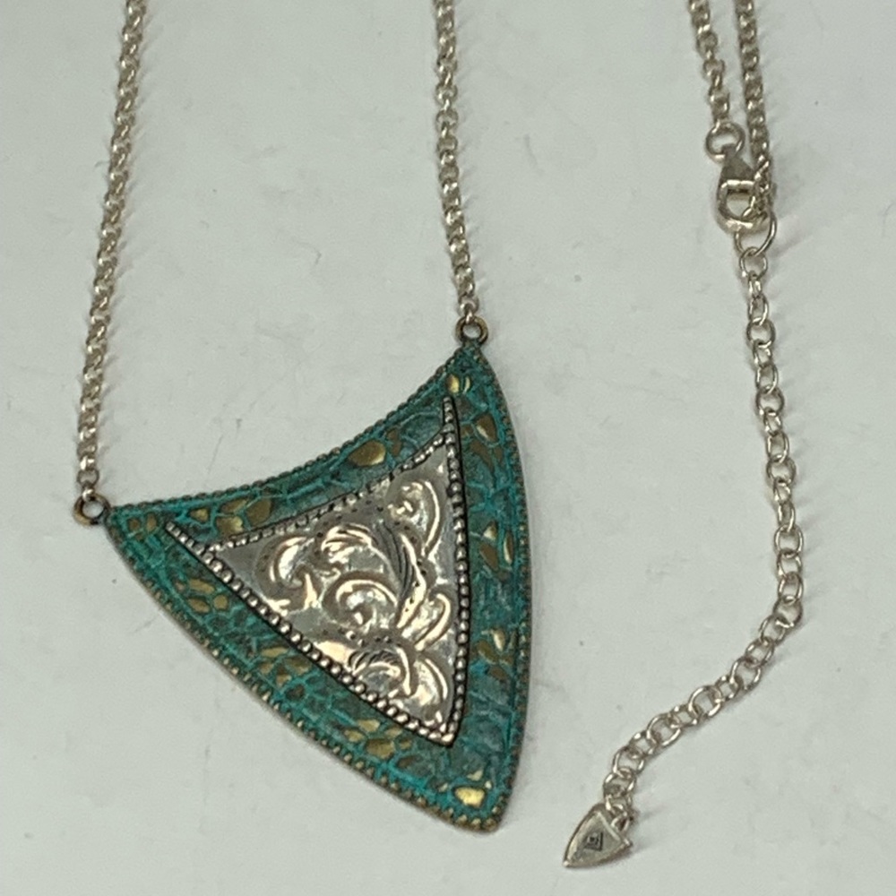 Silpada Patina Shield Necklace N3018 (matching earrings sold separately)